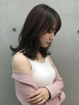 ヘアサロンエムフィス 池袋東口(HAIR SALON M Fe's) くびれ/ミディアム/レイアヤーカット/20代30代/鎖骨/顔まわり