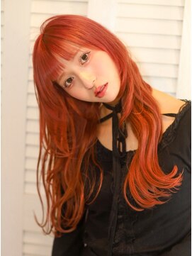 ベレッタ ネヤガワ(veretta. neyagawa) ブリーチ1回カラー/チェリーレッド/小顔見えレイヤー/束感バング