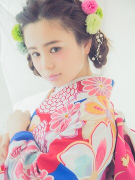 ウイングスガーデン 鶴川(WINGS garden) アンニュイ三つ編みアップ 鶴川 美容室 ウイングスガーデン