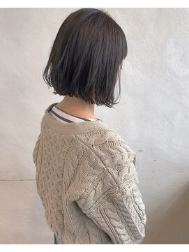 コルテ 倉敷西坂店(CoRte.) 切りっぱなしボブ/ぱっつん前髪/アッシュブラック