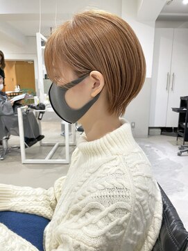 オウル(Owll) 【Owll】大人マッシュショート　透明感カラーピンクベージュ