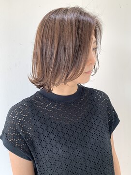 フォーク FOLK 【FOLK】透明感ナチュラルベージュ☆似合わせ外ハネミディアム♪