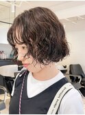 ボブパーマ_大人ガーリーチョコレートプリカール_ba409862