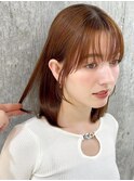 韓国風前髪×ショコラアッシュ【髪質改善/新宿/ふんわりカール】