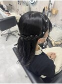 編み込みハーフアップ/心斎橋ヘアセット