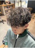スペインカール/アッシュブラック/パーマ/ベリーショート/柏