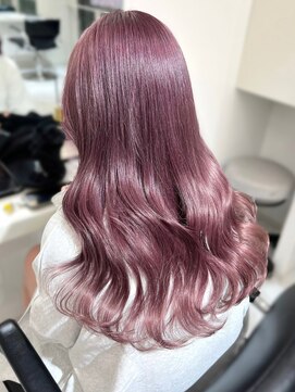 ランテルディ 渋谷(LANTERDIT) 艶感　アッシュピンク　ケアブリーチ　韓国ヘア　カール　透明感