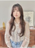 ブリーチなしブラウンベージュ　レイヤーカット　春カラー