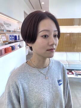カッツ 笠岡店(CUT S) 春のピンク、ハンサムショート