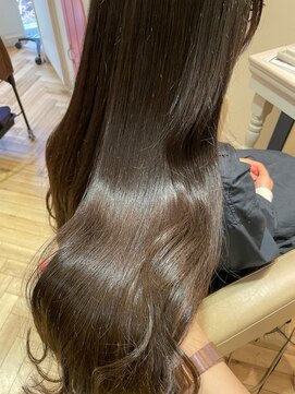 ロンド フィーユ(Lond fille) ブリーチなしチェリーブラウン髪質改善縮毛矯正酸性ストレート