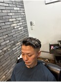 極道パーマ白メッシュ