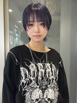 ニューヨークニューヨーク 三宮駅前店(NYNY) ショートウルフ×バイオレットカラー