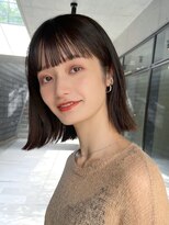 ガーデンヨコハマ(GARDEN YOKOHAMA) 大人ボブ 切りっぱなし 暗めカラー 黒髪 ワイドバング外ハネ