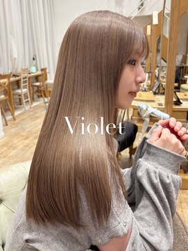 バイオレット 表参道店(Violet) ブリーチなしダブルカラー艶感オリーブブラウンID-17