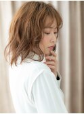 ラテグレージュブリーチなし小顔くびれボブパーマX上尾20代30代