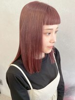 ミュラ(mulah)&nbsp;ブリーチハイトーンカラーピンクベージュ＊ぱっつんオン眉バング