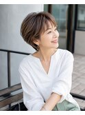 50代60代上品ひし形ショートボブ小顔艶感若見え大人美人ヘア