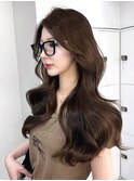 ワンホンレイヤー顔まわり韓国ロングレイヤー