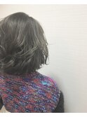 グレージュウェーブボブ