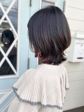 ランダーブルー(LANDER BLUE) くびれウルフ×ピンクインナーカラー