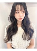 シースルーバング/韓国風ヘア/レイヤーロング