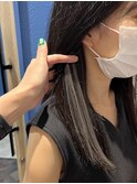 インナーカラーダブルカラーハイトーンカラー韓国20代前髪カット