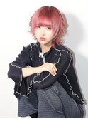 ピンク/ウルフカット/ハイトーン