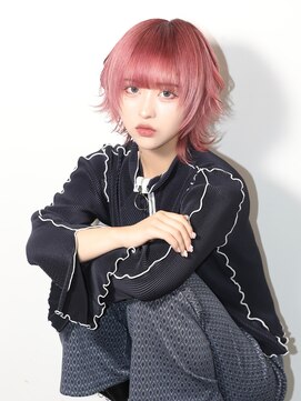 ガルテ(GARTE) ピンク/ウルフカット/ハイトーン