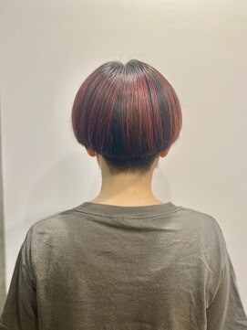 シュク 高円寺(SYUK) チェリーレッド/アンブレラカラー/刈り上げマッシュ【高円寺】