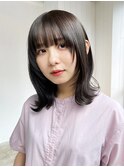 フェイスレイヤーロブ_切りっぱなしボブエアリーロング_ba483971