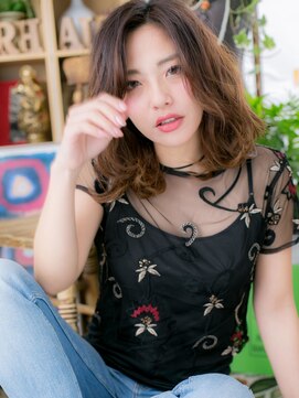 カバーヘア ブリス 大宮西口(COVER HAIR bliss) 外国人風インナーカラー小顔エアリーミディh3大宮20代30代40代