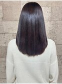 髪質改善　縮毛矯正　酸性ストレート　セミロング　グレージュ