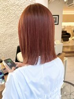 ヘアラウンジ ビーチ 青山 外苑前(hair lounge BEACH) 暖色系カラーオレンジピンクベージュぷつっとミディアム