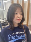 韓国風 前髪カット 艶髪 くびれ巻き サイドバング