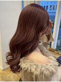 モテ髪ピンクブラウンカラー/ニュアンスカラー/ブリーチ無カラー
