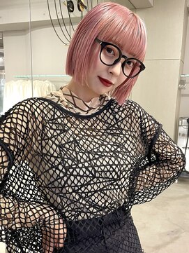 ジェム(GEM) 切りっぱなしボブピンクベージュラインボブダブルカラー★2