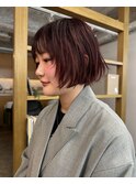 イメチェン/ホワイトブロンド/外ハネボブ/美髪/勾当台公園