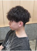刈り上げショートマッシュツイストスパイラルパーマ