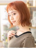 フレンチカジュアルオン眉前下がりボブパーマc6大宮10代20代30代