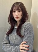 ミニウルフレイヤーカット顔周り前髪韓国ミディアムロング/大宮