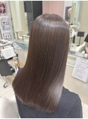 ブリーチなしミルクティー×髪質改善ストレート
