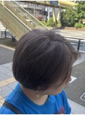 アプリコットオレンジ/くびれヘア/ウェーブショート［新潟］