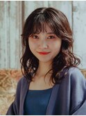 暗髪大人ウェーブ/コテ巻き/くせ毛風