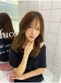 ダークアッシュ/ミディアムレイヤーカット［髪質改善/縮毛矯正］