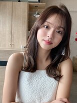 エトラ 渋谷店(etora)&nbsp;韓国ヘア レイヤーカット くびれヘア  アプリコットオレンジ"