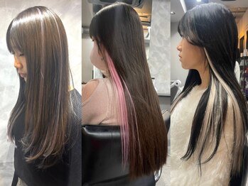 キリカ 新宿東口(KIRIKA)の写真/インナーエクステで手軽にボリュームと色を楽しめる◎髪の内側に遊び心をプラス♪[新宿/新宿駅]