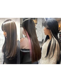 インナーエクステで手軽にボリュームと色を楽しめる◎髪の内側に遊び心をプラス♪[新宿/新宿駅]