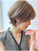 丸みショート/柔らかショートボブ/耳かけショート