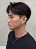 刈り上げセンターパートテーパーフェードカットニュアンスパーマ