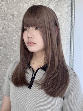 サンク 原宿 表参道(cinq) ヘーゼルベージュピンクベージュハッシュカットレイヤーボブ韓国